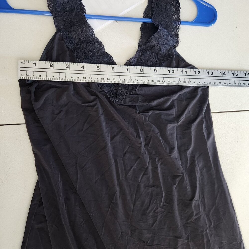 Vanity Fair Black Womens Slip Nightgown Chemise Size M Nylon Spandex Dress Whims - Picture 8 of 9